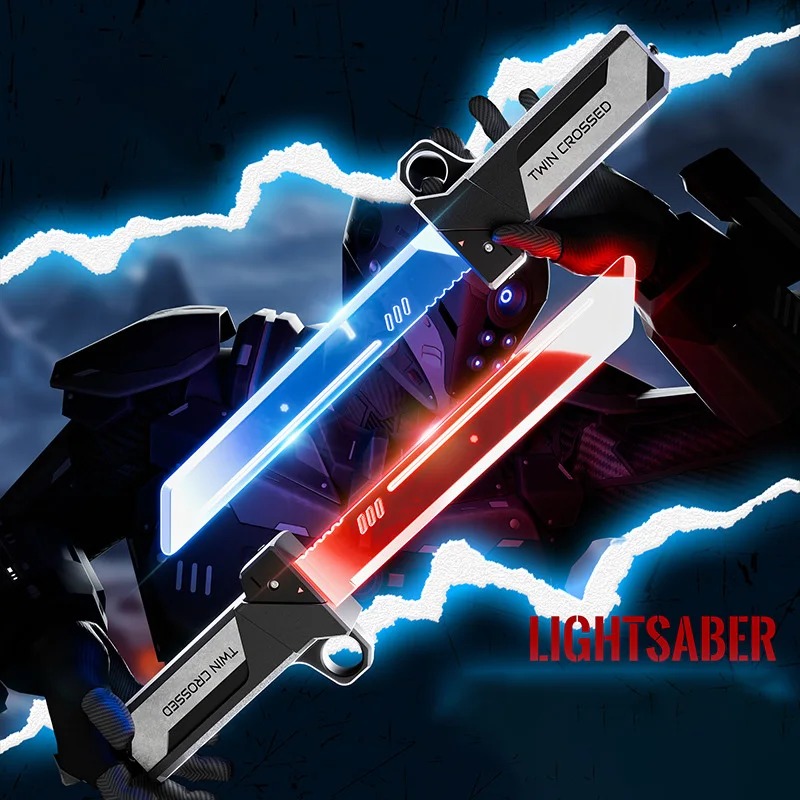 Outdoor Toy Bright Rotate Sword Multi-Color Flash LED Light Shine Cosplay Sword Toy Party Family Interactive For Kids Adult