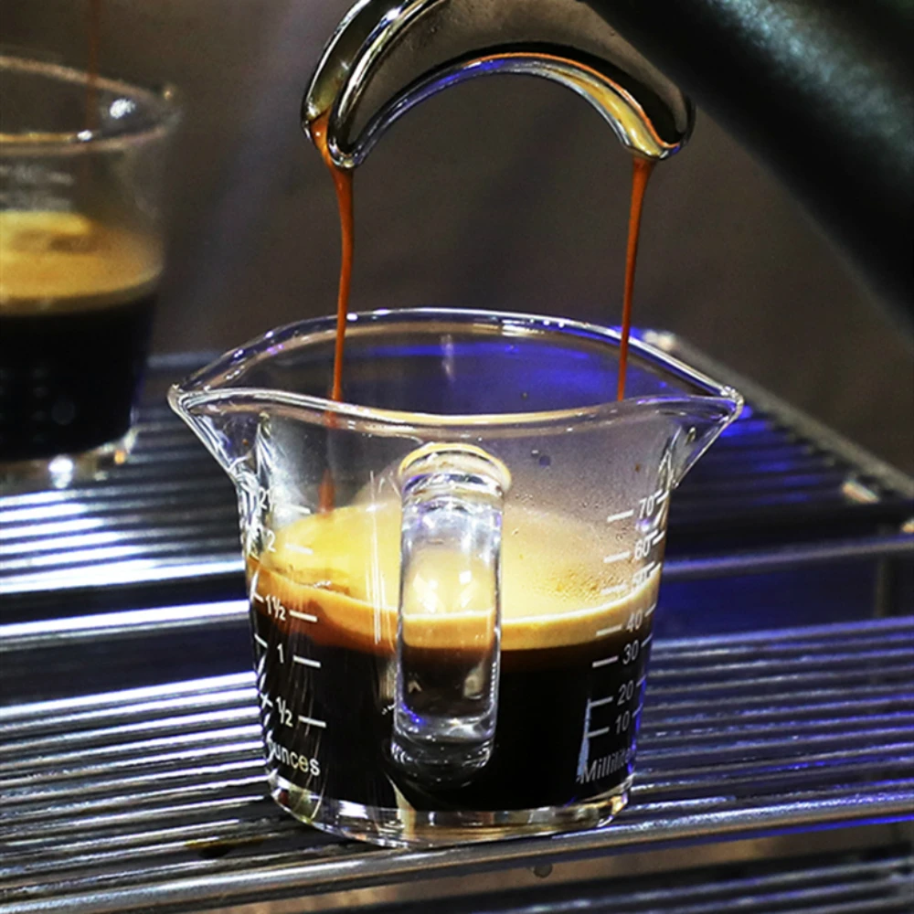 Measuring cup 70ml ESPRESSO Heat Resistant Glass Measuring Cup Kitchen Jigger for Espresso Coffee Double Mouthed Ounce Cup