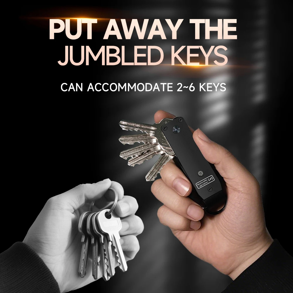 Universal Key Organizer with Built-in GPS Tracker and Bluetooth Connectivity, Securely Holds Up to 6 Keys