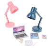 6/7Pcs/Set 1:12 Dollhouse Miniature Laptop Phone Tablet Desk Lamp Pencil Book Cup Model Doll House Learning Dewk Scene Decor 6