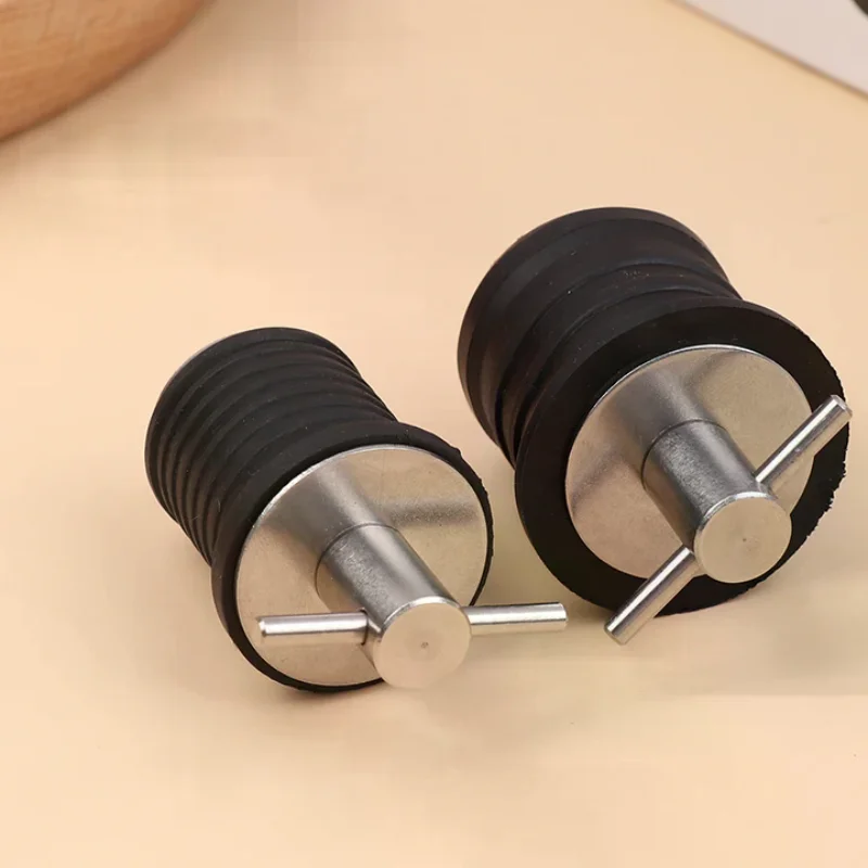 25MM/32MM T-핸들 드레인 플러그 트위스트턴 마린 보트 드레인 플러그 고무 플러그(스테인레스 스틸 핸들 포함) 보트 액세서리