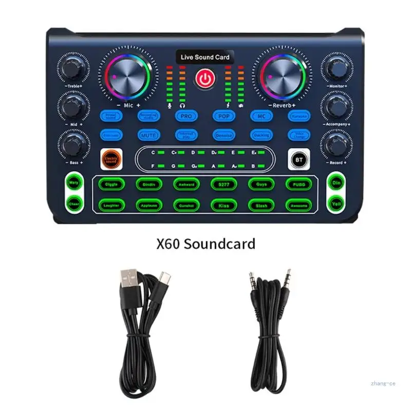 

M5TD Live Sound Card Mixer Podcast Sound board Voice Sound Board for Phone PC Computer DJ-Music Studio Mixer