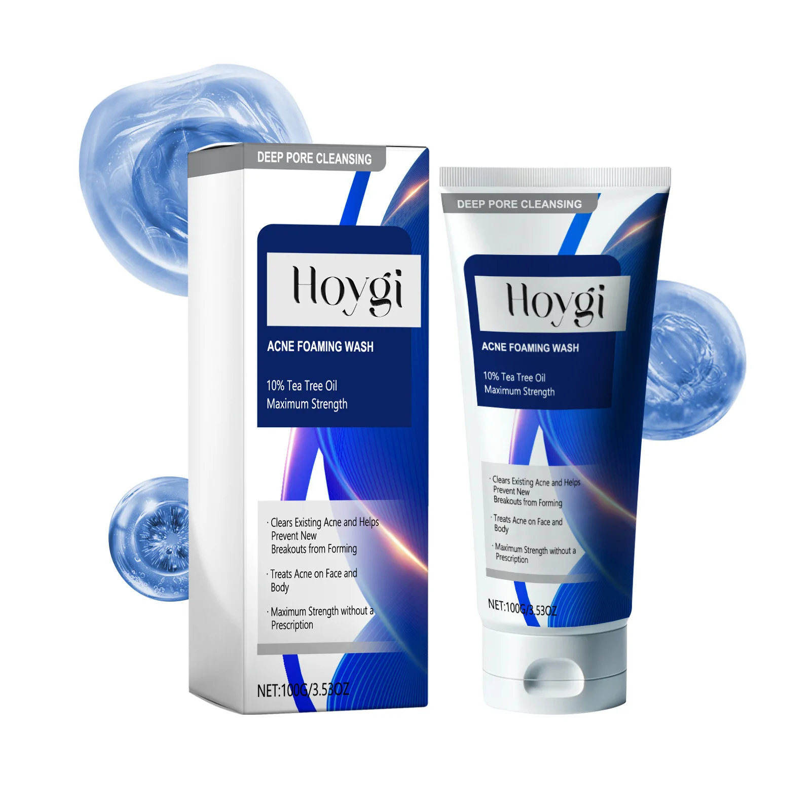 Facial Cleanser Anti Acne Oil Control Blackhead Remover Shrink Pores Deep Cleansing Acne Treatment Moisturizing Face Wash 100g 2