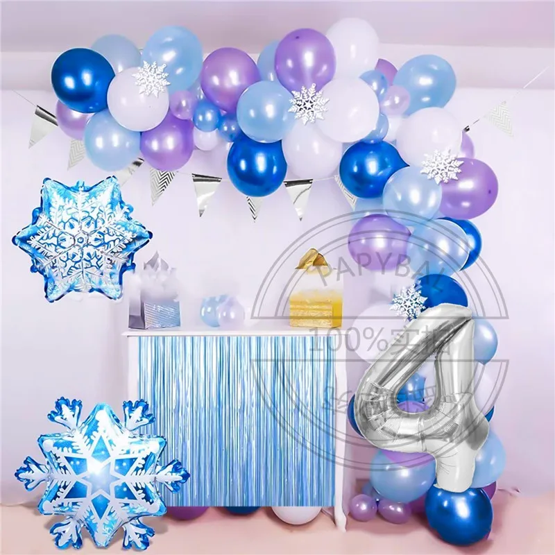 

68pcs Disney Frozen Theme Party Balloons Snowflake Aluminum Foil Balloon Baby Shower Kids Birthday Party Decors Supplies Globos