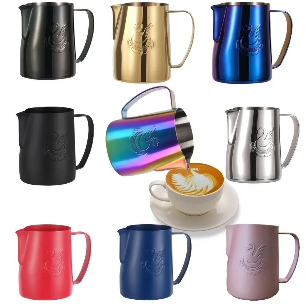 Milk Frothing Jug Milk Steaming Frothing Pitcher 600ml Stainless Steel Non-Stick Milk Jug for Coffee Cappuccino Latte