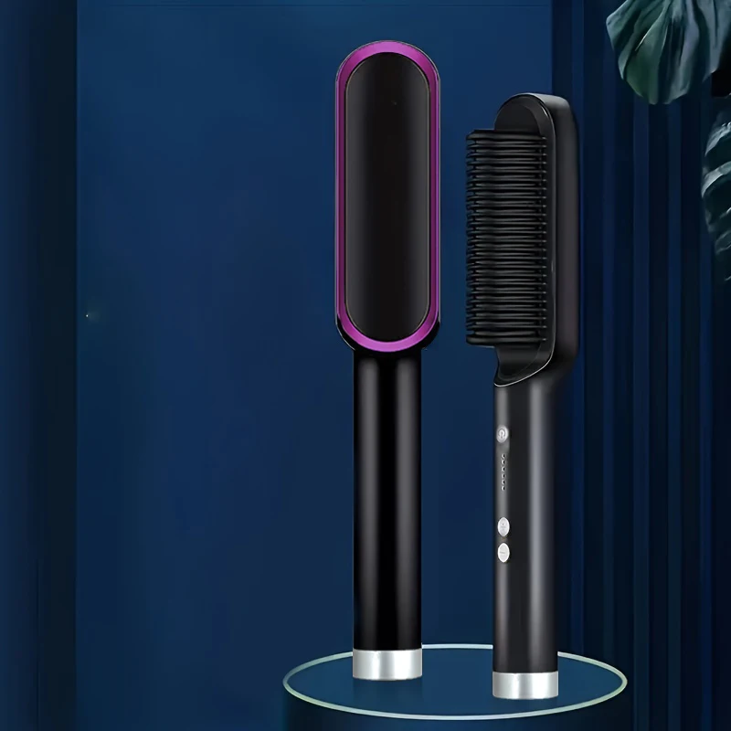 Hair Straightening Comb 1PC Plug Type Adjustable Temperature Anti-scald Design Improve Frizzy Hair- hair straightener comb