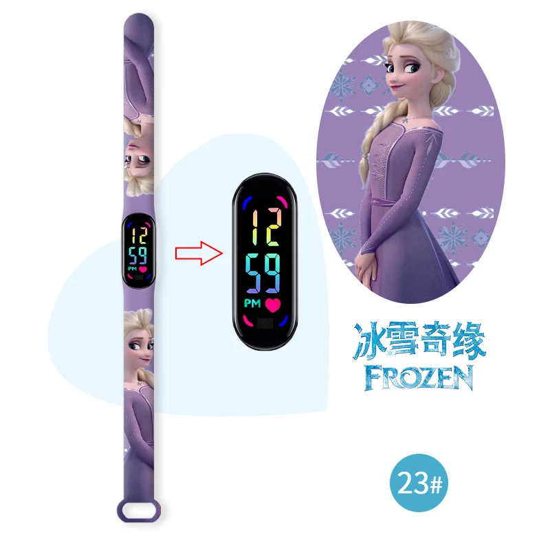 Disney Frozen Children Watches Girls Silicone Strap Colorful Light Luminous Kids Watch Waterproof Quartz Clock reloj infanti 2