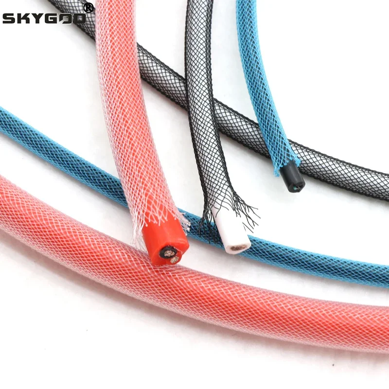 2/5/10/20M Braided Cable Sleeve 3 4 6 8 10mm Single PET Expandable Nylon USB Data Keyboard Cable Sheath Protector Wire Wrap