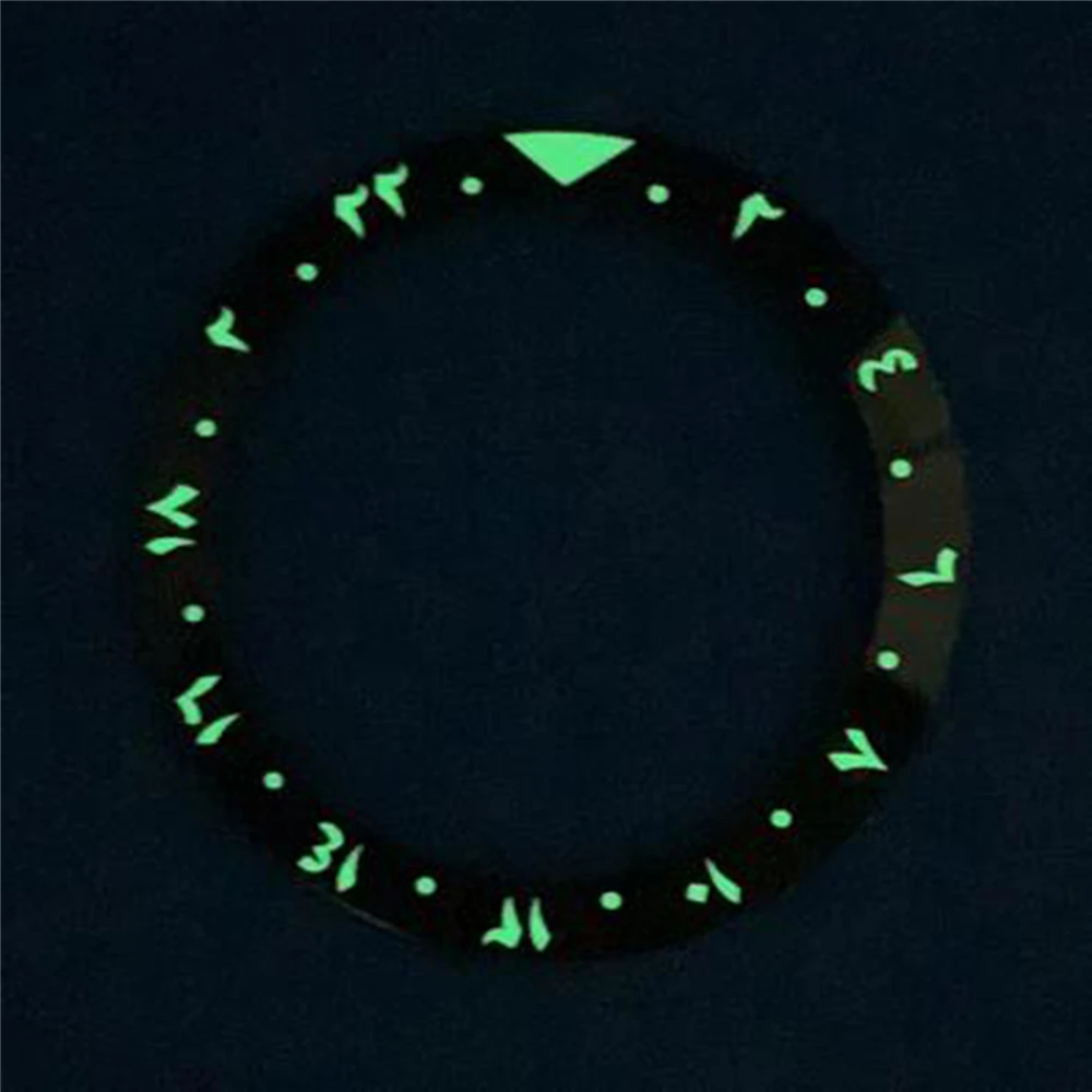 

38mm /30.5mm Ceramic Bezel Green Luminous Arabic Font Number Watch Ring Modify Watch Accessories