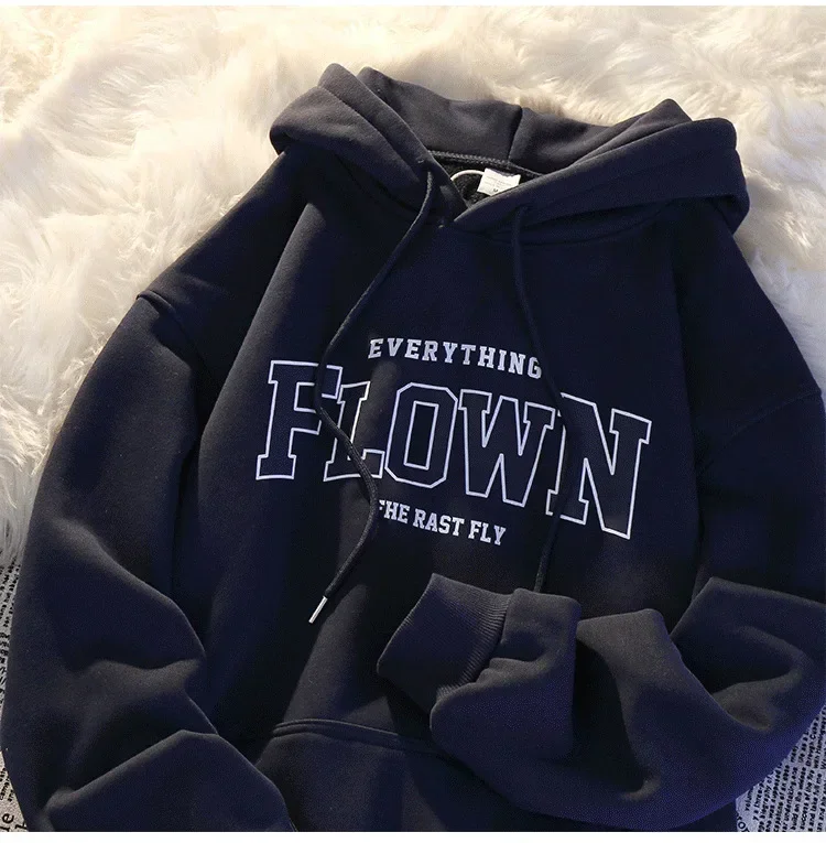 

Sweatshirts for Women Autumn and Winter Korean Thickened Women's Hooded Hoodies Letter Printed Women's Harajuku Sweatshirt