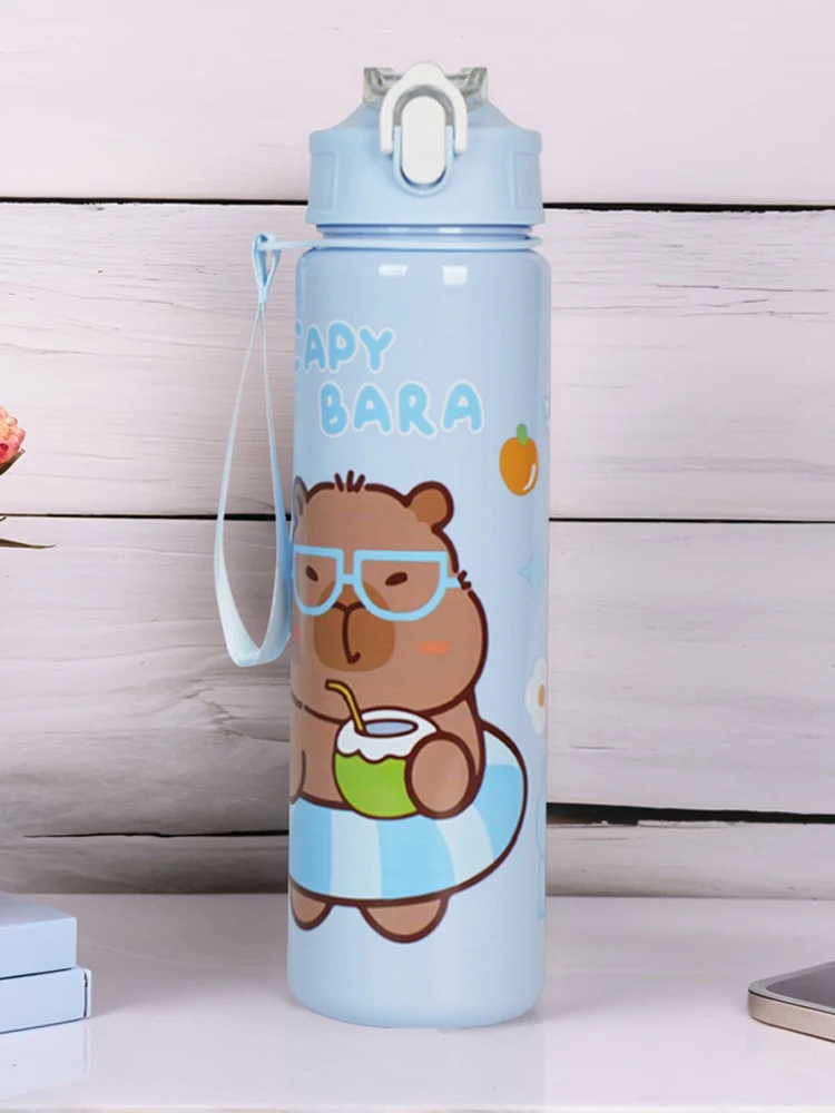 Cute Water Cup with Straw and Handle for Fitness and Sports