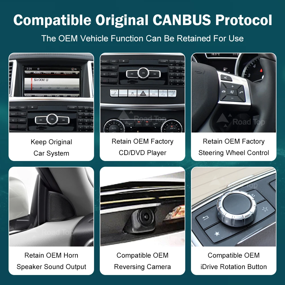 Pantalla táctil IPS Linux multimedia inalámbrica CarPlay Android Auto NTG4.5 de 12.3' para Mercedes-Benz ML GL W166 X166 2012-2015 5