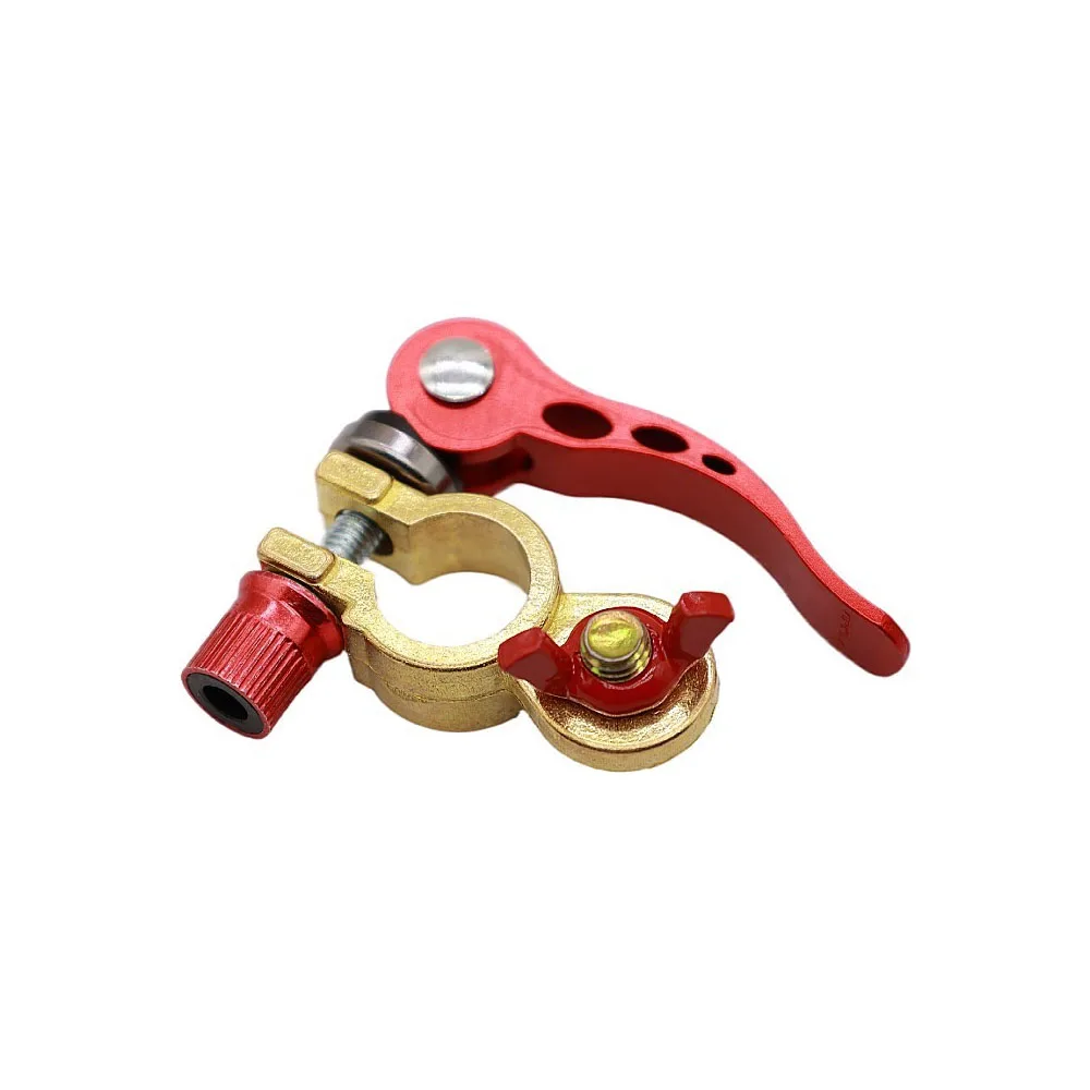 1 Pair M8 5/16 Car Battery Terminal Connectors 70 mm Brass Quick Release Universal For Car Truck RV Truck Auto Accessories