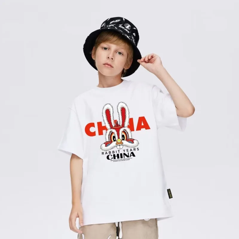 

Cheap Clothes Short Sleeve Tee Shirt Children's Tops T-shirt For 9 Years Old T-shirts With Print Kids Child Boy Top Baby Cotton