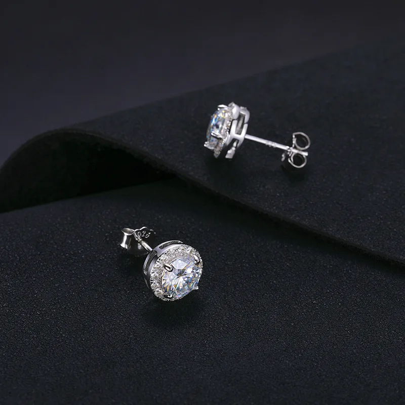 Clou D'oreille Unisexe En Argent 925 Avec Moissanite 1 Carat - Limani London - Neuf Avec étiquettes