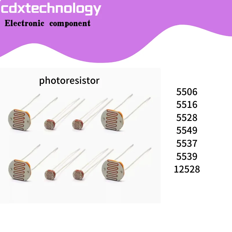 

20pcs/lot 5506 5516 5528 5537 Photoresistor Photoelectric switch sensor Detection element 5MM