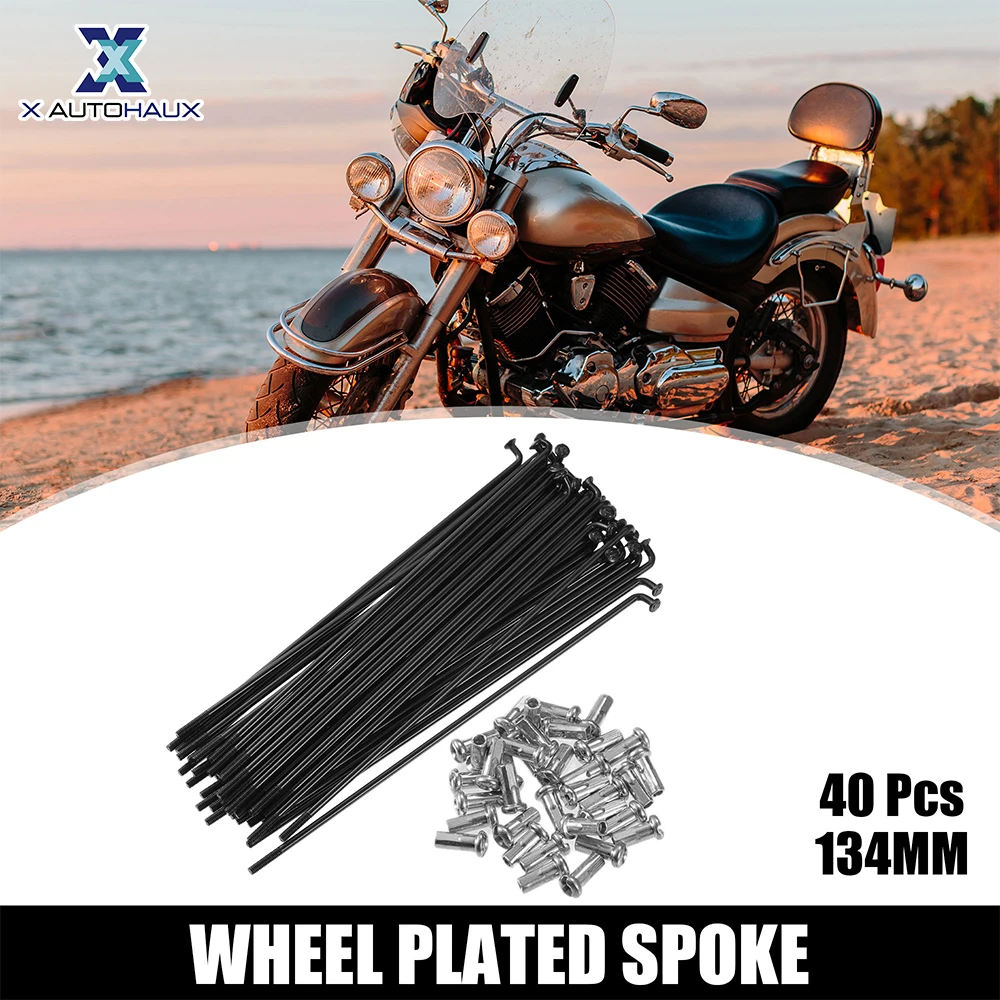 X Autohaux 40 Pièces Rayons De Vélo En Acier 13G 134mm 180mm 182mm 200mm 218mm 222mm 257mm 260mm Longueur Avec écrous Pour La Plupart Des Vélos