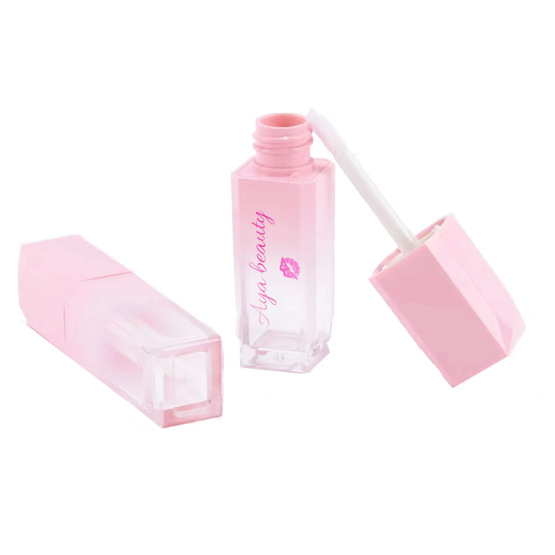 Wholesale 5ml Gradient LipglossBottle And Boxes Customize Logo Lip Stick Tubes Conrainer  Ombre Lip Gloss tube Makeup Supplier 2