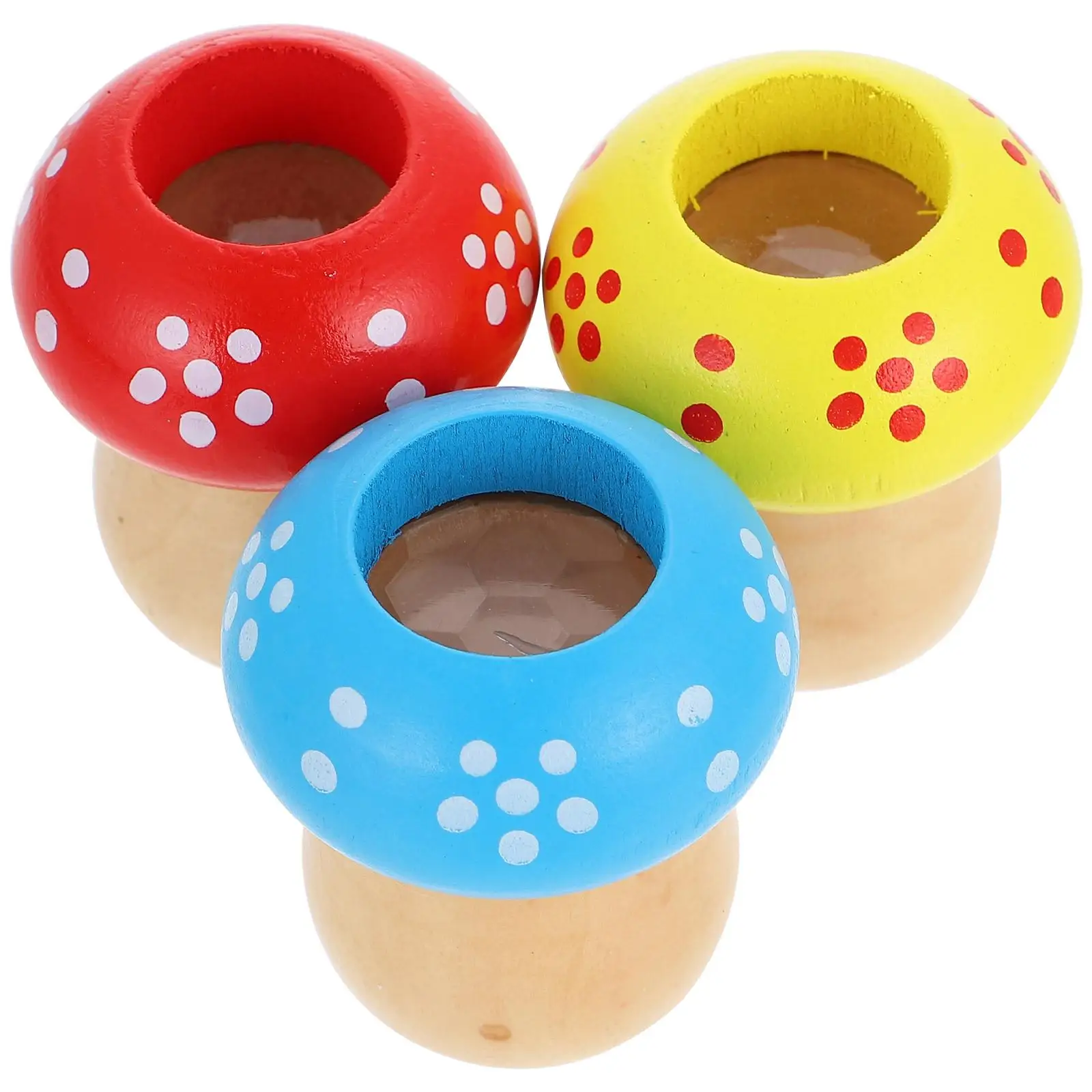 3 Pcs Prism Toy Wooden Kaleidoscope Mushroom Shape Kids Toys Children Cognitive Baby Toy Hand Eye Coordination Learning