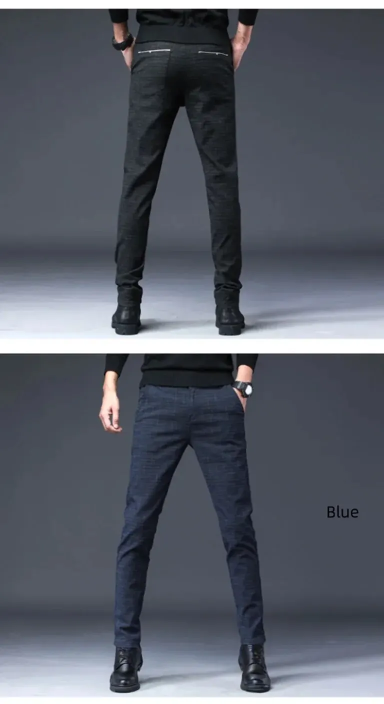 Description Picture 6 of itemAutumn Men Casual Pants Small Flared Cotton Linen Trousers Breathable Sweat-absorbent Urban Style Men In Business Scenarios