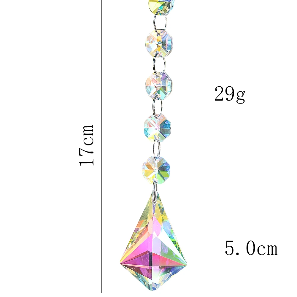Rainbow Crystal Sun Catcher Prism Hanging Glass Drop Pendant Octagon Bead Curtain Light Catching Garden Wedding Car Charms Decor