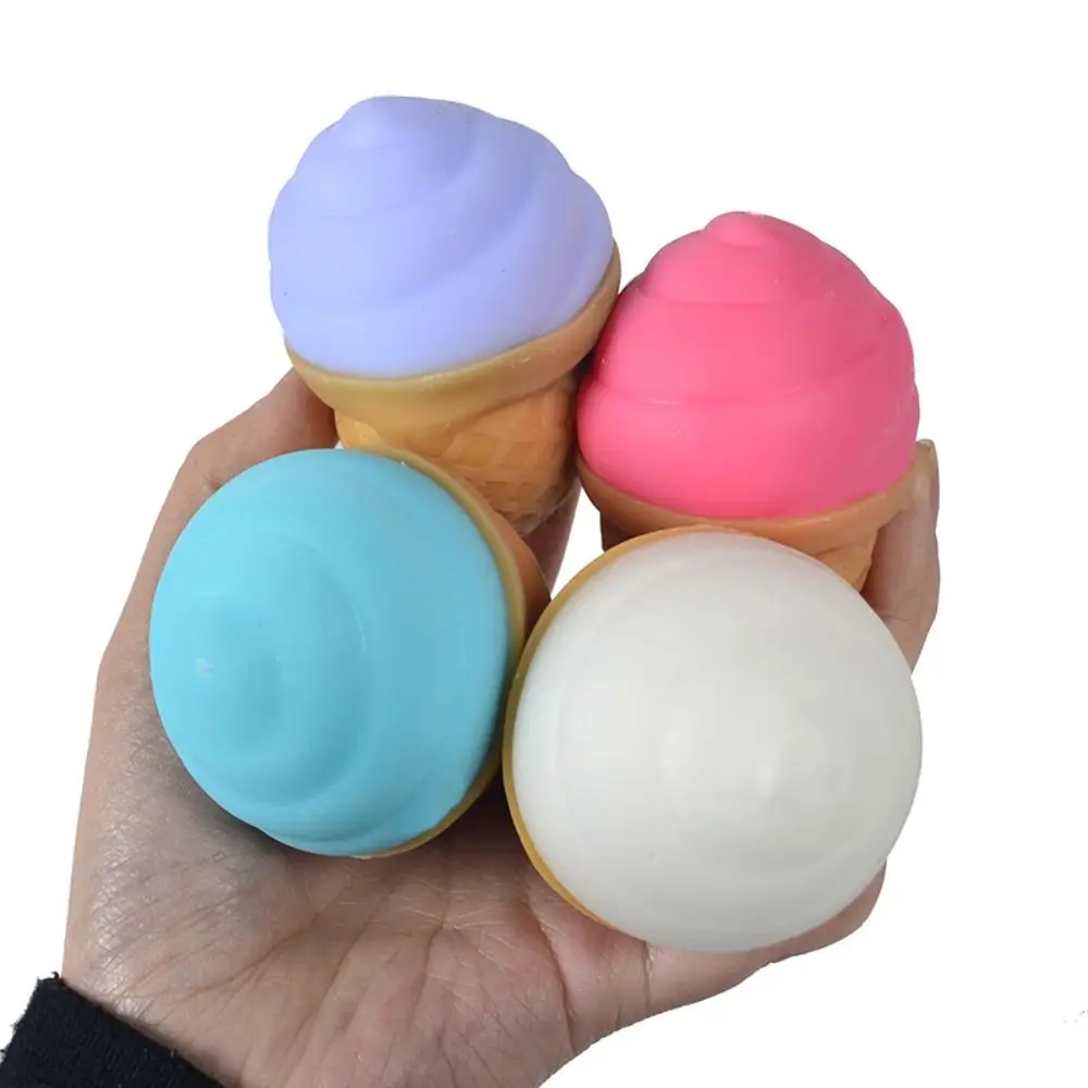 Ice-cream Hamburger Squeeze Toy Sensory Toy Silicone Simulation Food Fidget Toy 3D Fidget Toy Pinch Decompression Toy Funny Toys