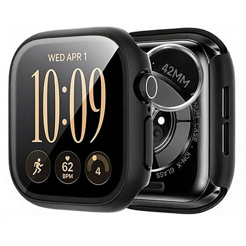 Enhanced Screen Protector and Hard Bumper Case with Tempered Glass for Smartwatch Accessories