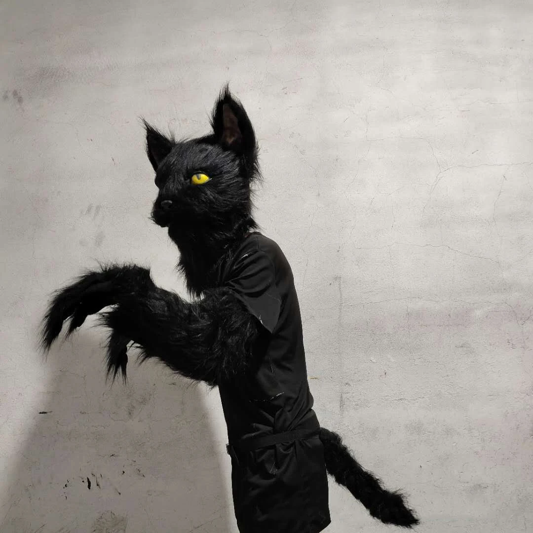 Maquiagem de Gato para Halloween: A Máscara de Látex com Pelo que  Transforma Qualquer Festa em uma Noite de Mistério e Medo, image size:1080x1080