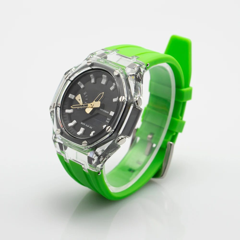Transparent Mod Kit for Casioak GA2100 GA2110 GAB2100 - Showing watch face through case