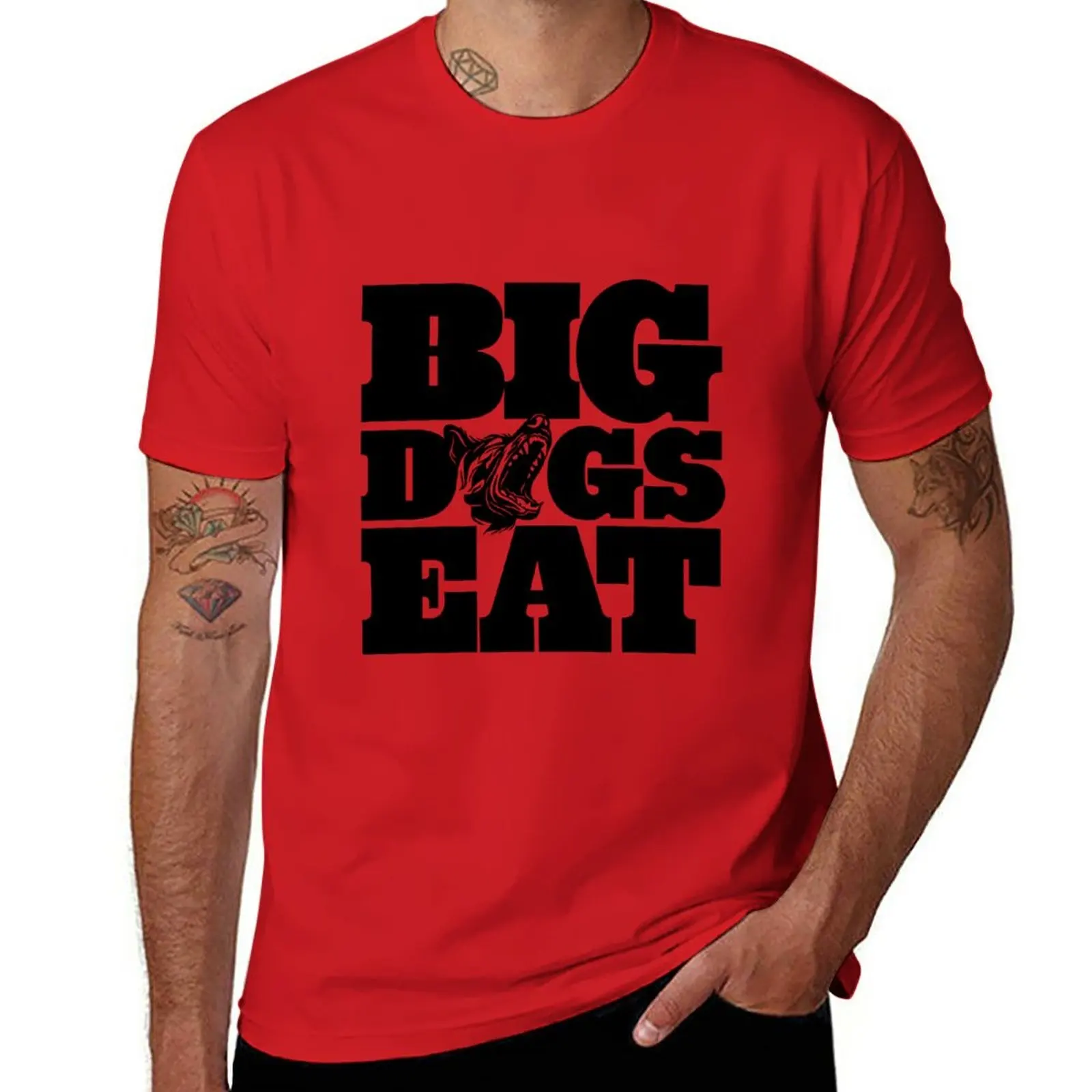 

New BIG DOGS EAT T-Shirt sports fan t-shirts boys animal print shirt mens vintage t shirts