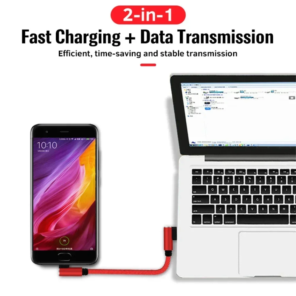 Fast Charging Double Elbow 90 Degree Multi-Connector Cable
