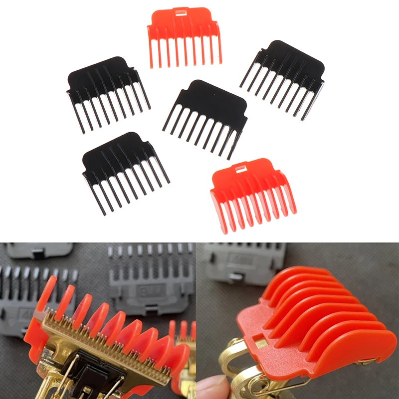 6Pcs T9 Hair Clipper Guards Guide Combs Trimmer Cutting Guides Styling Tools Attachment 1.5mm 2mm 3mm 4mm 6mm 9mm hair clipper hair trimmer hair cutting combs