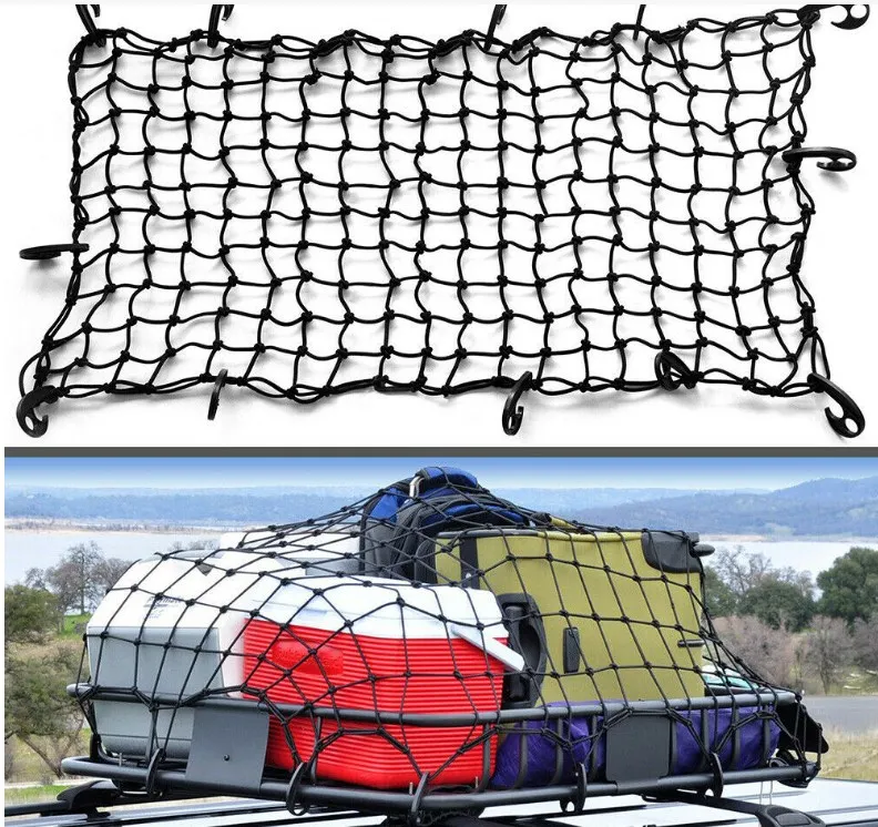 Heavy Duty Trellis Net for Pickup Truck Bed, 4x4ft Small Latex Bungee Cargo Mesh Net