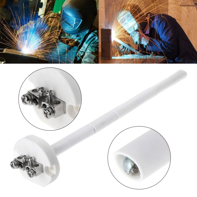 WRP-100 200mm K Type Platinum Rhodium Thermocouple Temperature Sensor Probe White 20CM Ceramic Tube Q84D 2