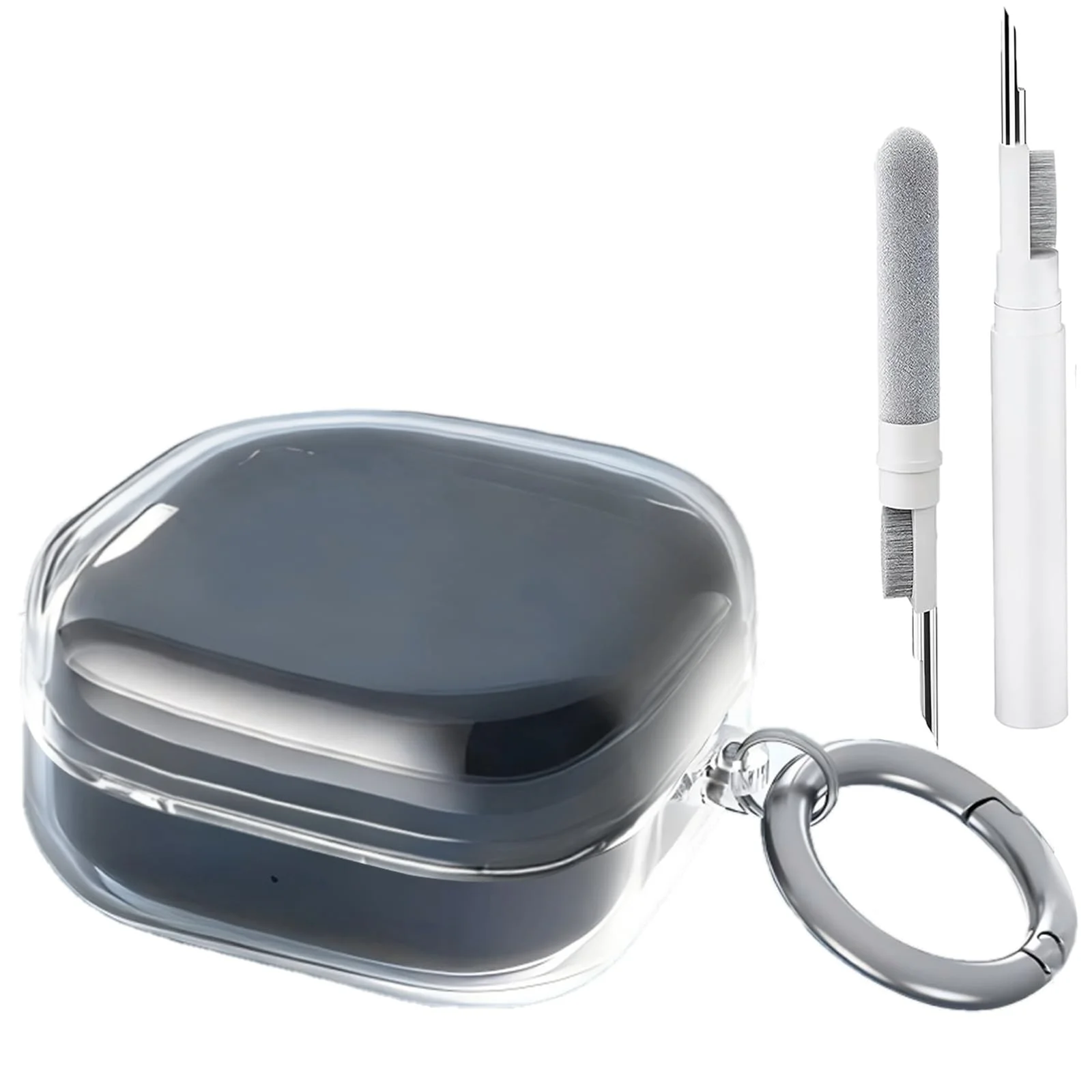 Full-Body Soft Silicone Protective Earphone Case with Keychain Attachment