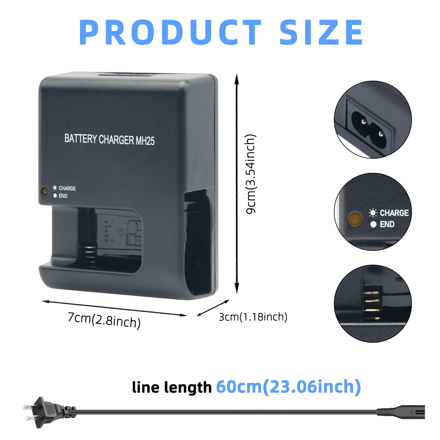 KUTOUMH-25 Charger for Nikon EN-EL15 EN-EL15a EN-EL15b Battery for Nikon D500 D600 D610 D750 D780 D800 D800E Coolpix Z5 Z6 Z6 V1