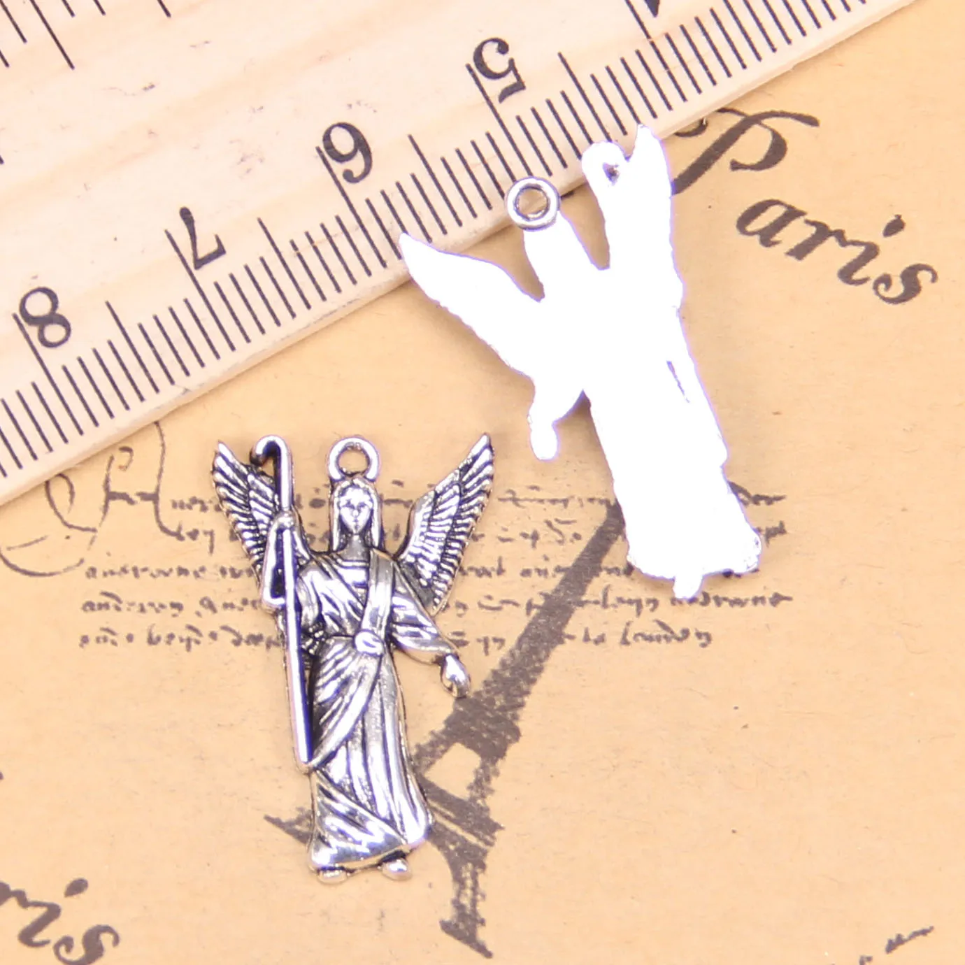 

58pcs Jewelry Charms angel defender 17x26mm Antique Silver Plated Pendants Making DIY Handmade Tibetan Silver Jewelry