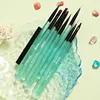 1PCS Green Nail Art Brush Painting Drawing Pen Acrylic Gel UV Extension Brush Nail Stripes Lines Liner DIY Manicure Tools 4