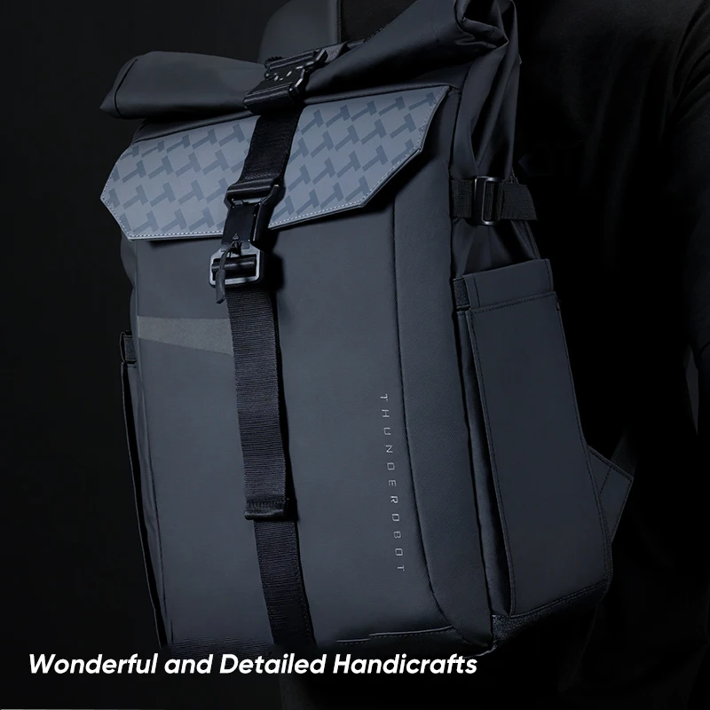 Thunderobot Preto Guerreiro Pro Laptop Mochila Armazenamento de Partição Anti-ladrão Grande Capacidade Male Business Bolsa 17.3 - Imagem 6