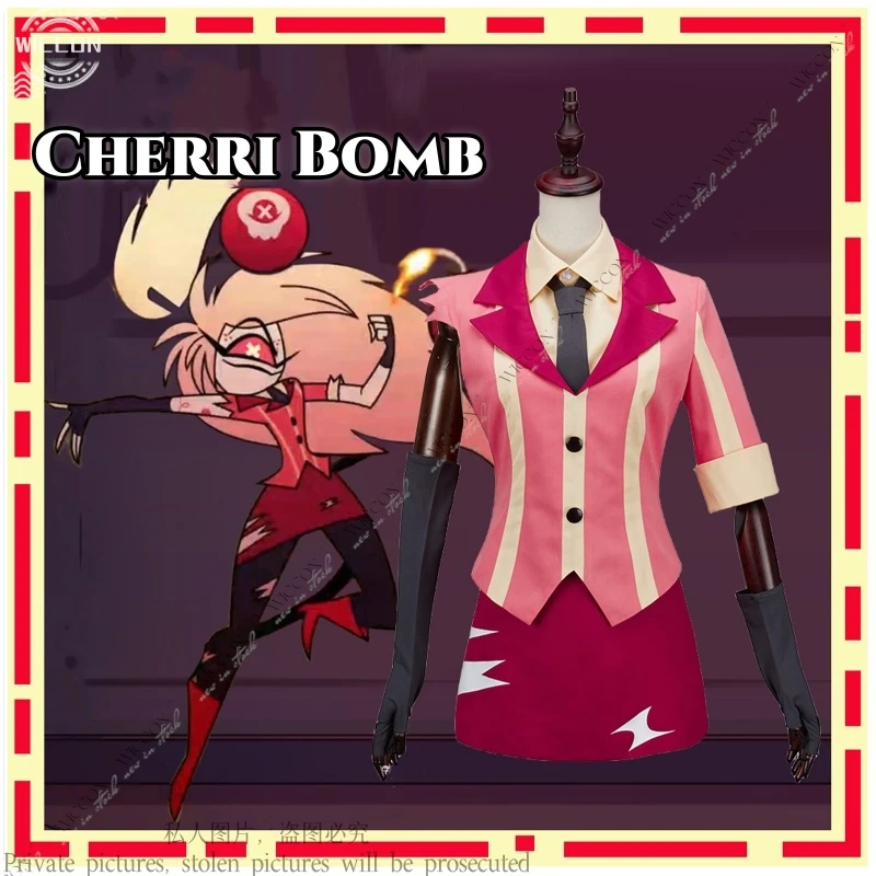 

Костюм для косплея Cherri Bomb, аниме, необычная одежда для отеля, ранние костюмы, красный костюм, аниме, косплей-Страус