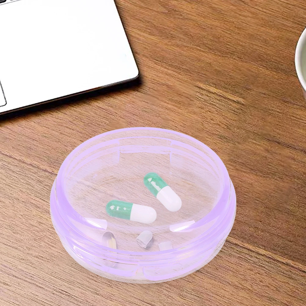 Compact 3-Piece Travel Pill Organizer Set - Round Portable Medicine Dispenser and Storage Case