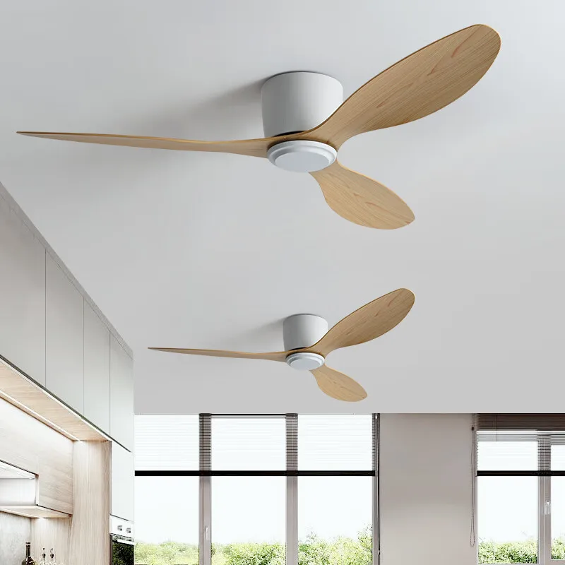 36 42 52 Inch Ceiling Fan 3 Blades Vintage Industrial ABS Ventilator No Light Remote Control for Home Office Coffee Shop Factory