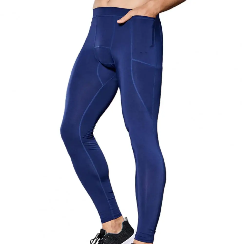 

Men's Sports Running Leggings Tight Pocket High Quality Compression Pants Sportswear Basketball Gym Rush Guard Fit