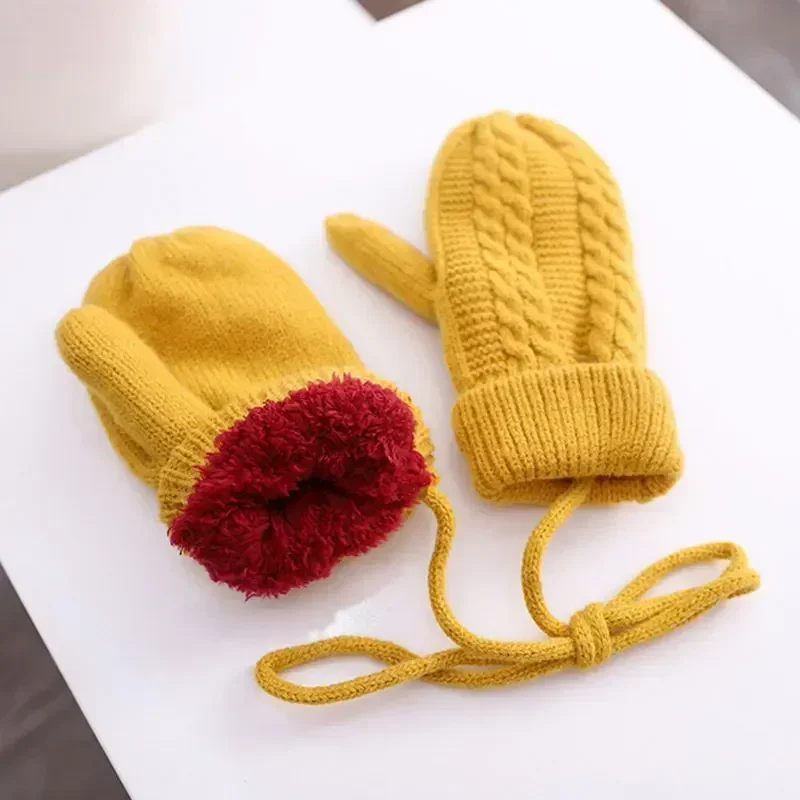 Children's Knitted Pompom Beanies Hat and Scarf Set Kids Hats and Scarfs Glove Solid Suit Warm Cap Boys Girls Winter 1-5T