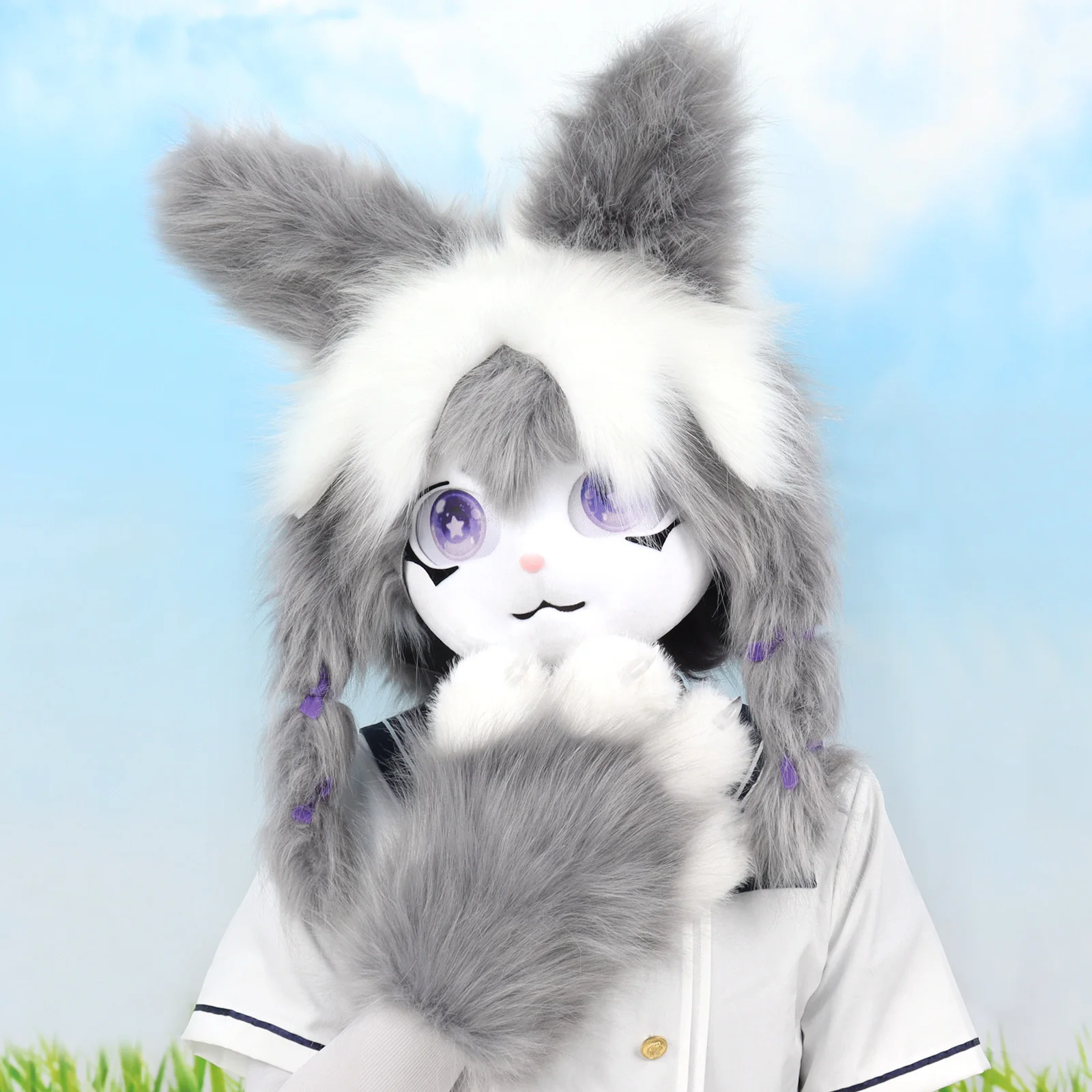 Plüsch Tier Kopf Maske Fursuit Kopfbedeckung Pelzigen Cosplay Maskerade Kostüm Zubehör – Detail 5