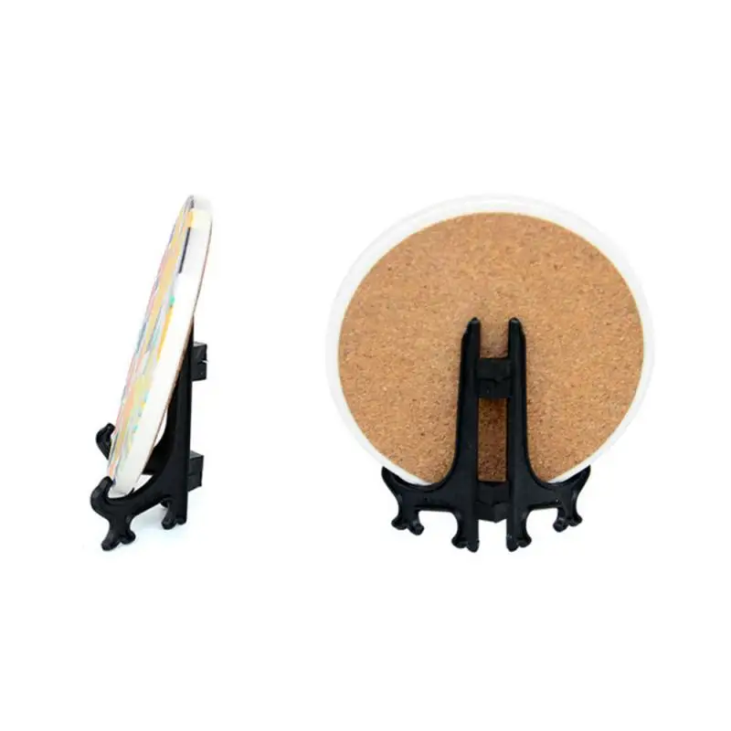 Small Plastic Display Rack Creative Gift Ceramic Coaster Accessories Display Stand Holders Triangle Bracket Decor Rack