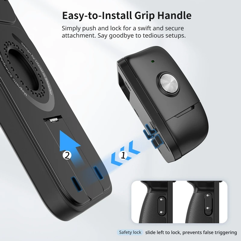 Ulanzi O-LOCK Phone Camera Grip Handle for iPhone 15 Pro/Max O-Lock Quick-Release Phone Case with Remote Control 1/4 Mount