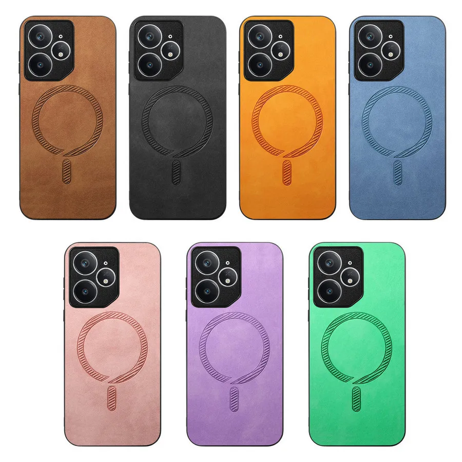 Luxury Leather Magnetic Back Cover with Wireless Charging Compatibility