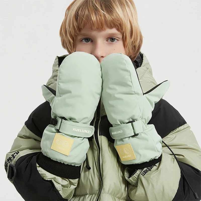 Kids Ski Mittens Waterproof Winter Snow Mittens Long Cuff Boys Girls Warm Snowboarding Gloves for Ages 6-12T 5
