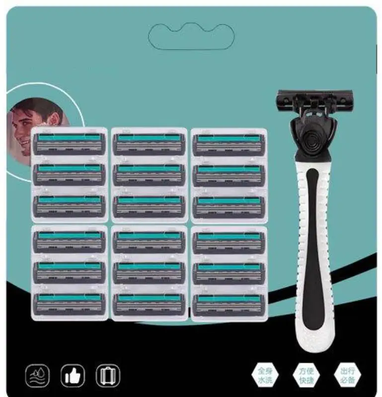 18-Blades-Manual-Razor-Men-Shaver-Body-Hair-Cutting-Beard-Shaving ...